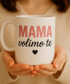 Majica s natpisom MAMA volimo te, savršen poklon za majke, personalizirana majica za posebne prilike.