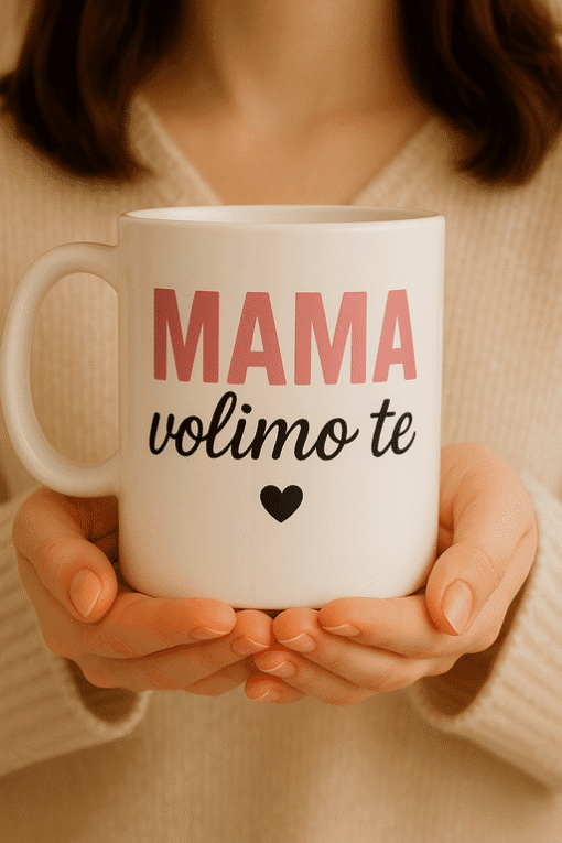 Majica s natpisom MAMA volimo te, savršen poklon za majke, personalizirana majica za posebne prilike.