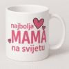 Najbolja mama na svijetu, personalizirani motiv na šalicama, unikatni dar za mame, idealno za svaku prigodu.