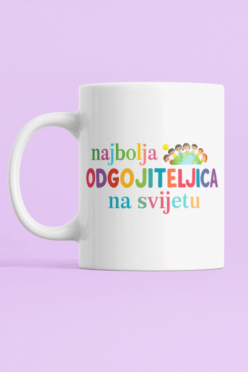 Najbolja odgojiteljica na svijetu, personalizirana šalica za učiteljice, poklon za odgojitelje.