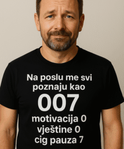 Svilena majica s motivacijskim natpisom za posao i osobni razvoj.