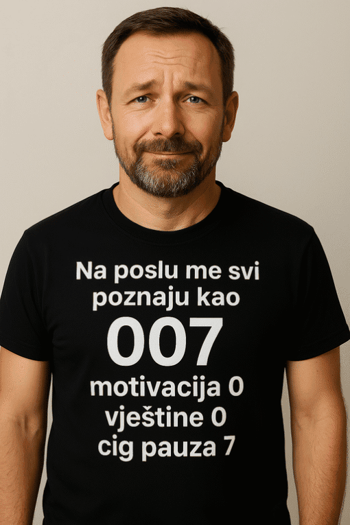 Svilena majica s motivacijskim natpisom za posao i osobni razvoj.