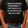 - Humanište s tekstom "moja najdraža uspomena" na majici, idealno za personalizirane poklone.