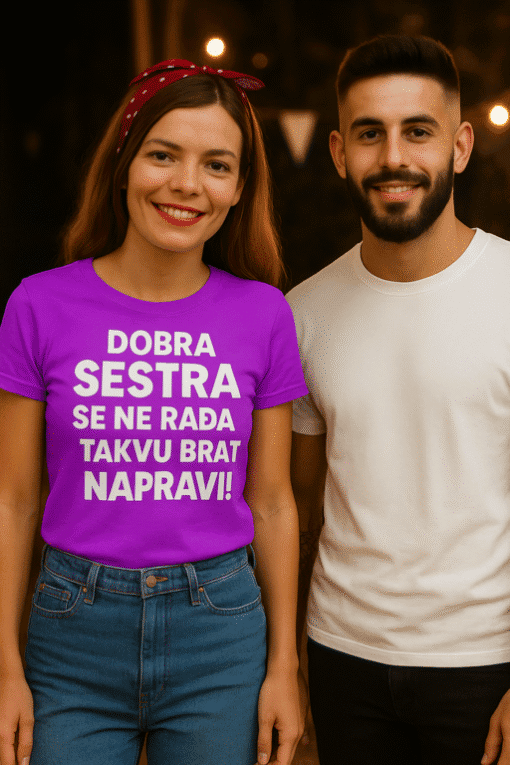 Dobra sestra se ne rada takvu brat napvati, originalna majica za sestre, Top-majice.hr.