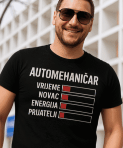 Automatska majica s personaliziranim printom, odjeća za svakodnevnu uporabu.
