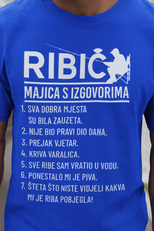 1. majica s iskazom, kvalitetne tkanine, personalizirana, za ribare i hobiste.