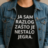 Ja sam razlog zašto je nestalo jekgra, natpis na crnoj majici, casual stil, moda, odjeća, Top-majice.hr.
