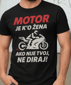 1. majica s natpisom motor, motocikl i vozač, muška sportska majica, trendovski modni komad.