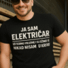 šešir s natpisom ja sam električar, majica za električare, radna odjeća električara.