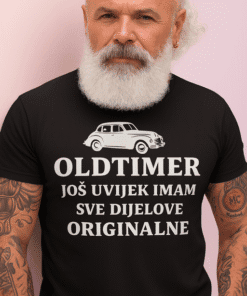 Oldtimer majica s vedrim vintage stilom za ljubitelje klasičnih automobila i originalnih motiva.