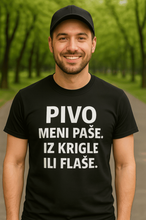 1. Muška majica s natpisom PIVO, moderan sportski dizajn za svakodnevicu.