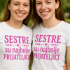 Majice za sestre s natpisom najbolja prijateljice, idealan poklon, personalizirane modne majice.