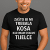 1. Muška majica s natpisom Zašto bi mi trebala kosa.