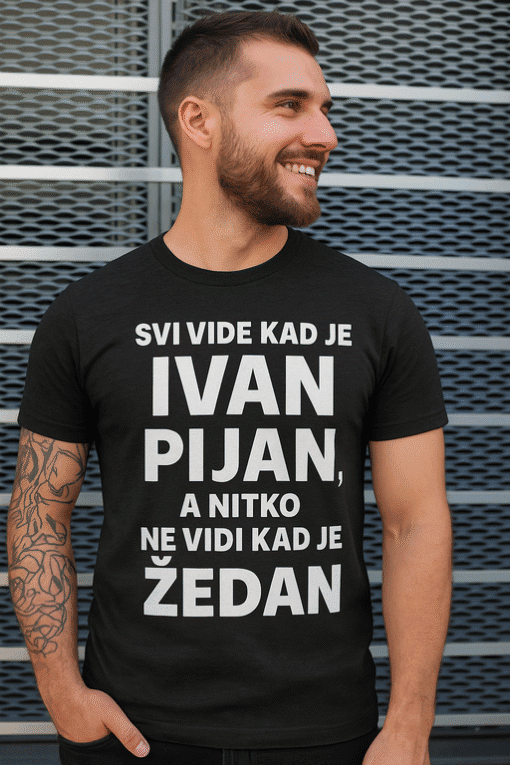 IVAN PIJAN, majica s natpisom, personalizirana odjeća, optima, trendi majice za muškarce.