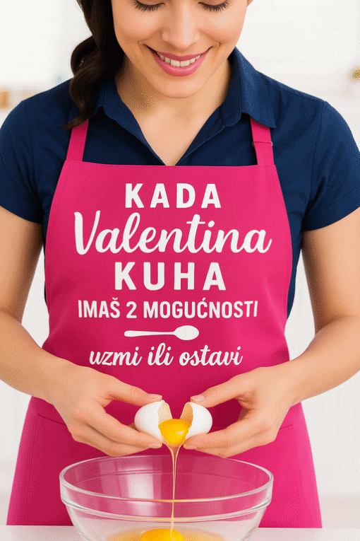 Kuharska majica s Valentinovim motivom za ljubitelje kuhinje.