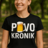 _alat text: Majica s printom "Pivo Kronik" za ljubitelje piva i dobre zabave.
