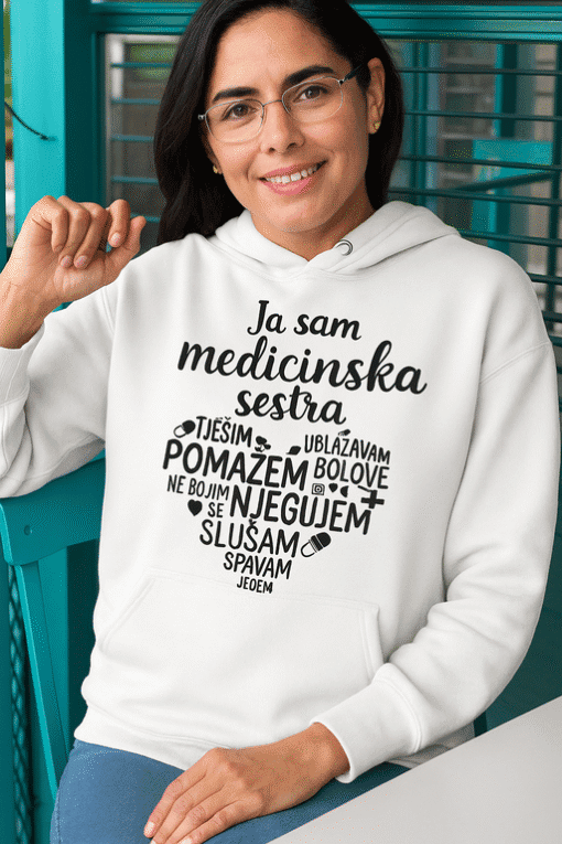Medicinska sestra hoodie s natpisom, moderna i udobna od Top-majice.hr.