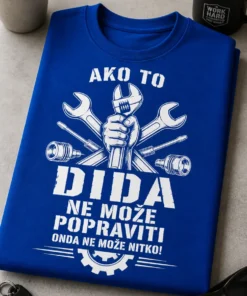 Majica za didu s natpisom AKO TO DIDA NE MOŽE POPRAVITI ONDA NE MOŽE NITKO! i motivom alata