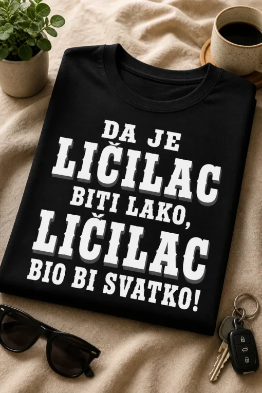Majica s natpisom DA JE LIČILAC BITI LAKO, LIČILAC BIO BI SVATKO!