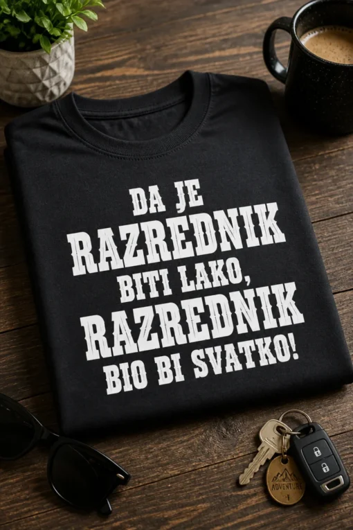 Majica za razrednike s natpisom DA JE RAZREDNIK BITI LAKO, RAZREDNIK BIO BI SVATKO!