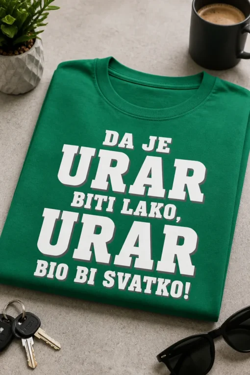 Majica za urare s natpisom DA JE URAR BITI LAKO, URAR BIO BI SVATKO!