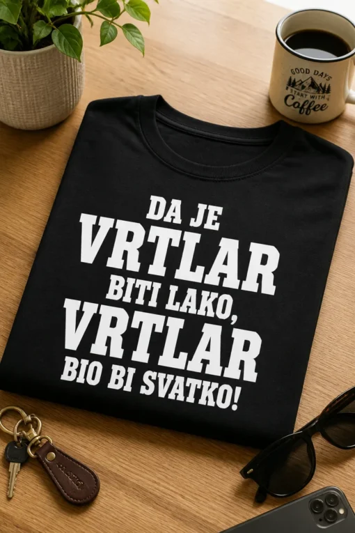 Majica za vrtlare s natpisom DA JE VRTLAR BITI LAKO, VRTLAR BIO BI SVATKO!