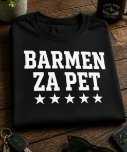 Majica s natpisom BARMEN ZA PET i pet zvjezdica