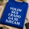 Smiješna majica s natpisom VOLIM SEX I RADO GA SE SJEĆAM u minimalističkom tipografskom dizajnu