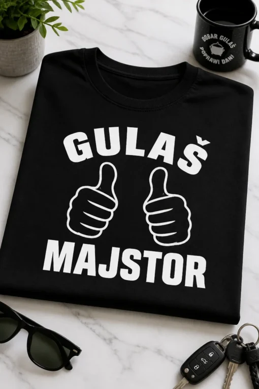 Majica s natpisom GULAŠ MAJSTOR i ilustracijom dva palca gore