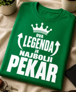 Majica s natpisom OVA LEGENDA JE NAJBOLJI PEKAR i motivom krune