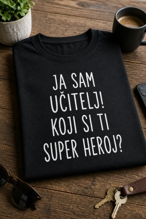 Majica s natpisom JA SAM UČITELJ! KOJI SI TI SUPER HEROJ?